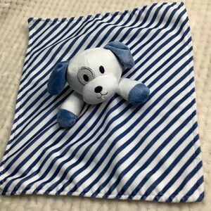 Kidgets Blue White Striped Puppy Dog Lovey Security Blanket Stuffed Toy #4